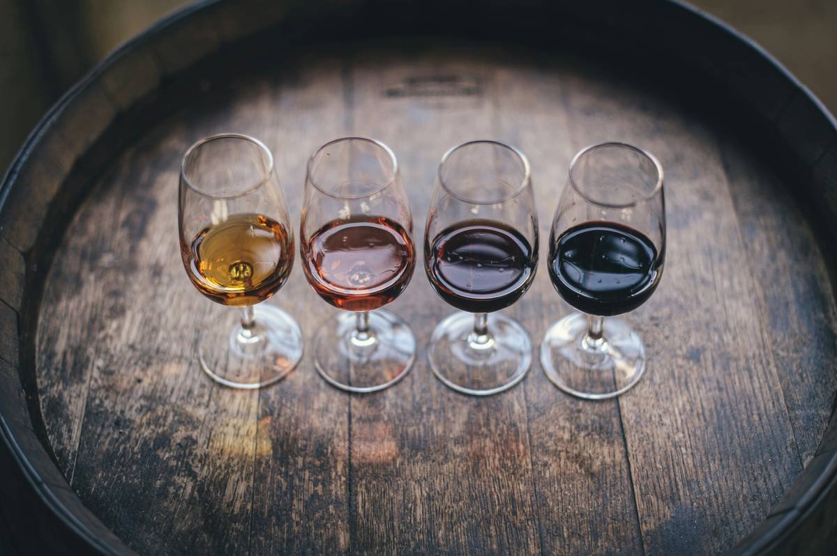 Hand-harvested grape clusters used in whole-cluster fermented drinks